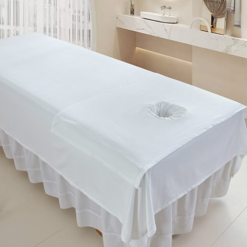 Set cuverturi pentru salon de înfrumusețare, 3 piese, bumbac Yunrou, vopsire prin fire, vopsire reactiva, model uni