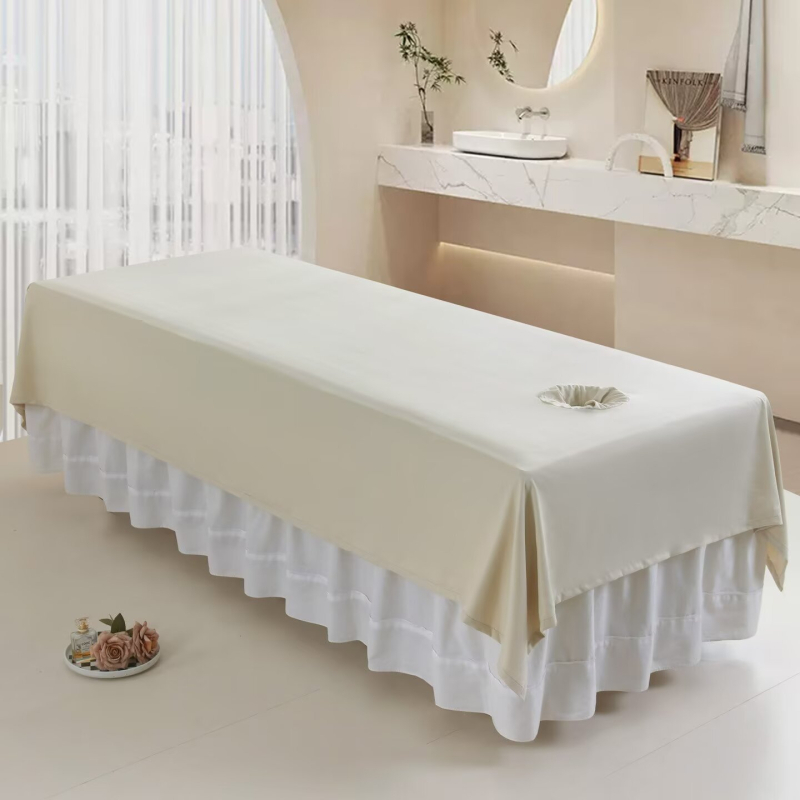 Set cuverturi pentru salon de înfrumusețare, 3 piese, bumbac Yunrou, vopsire prin fire, vopsire reactiva, model uni