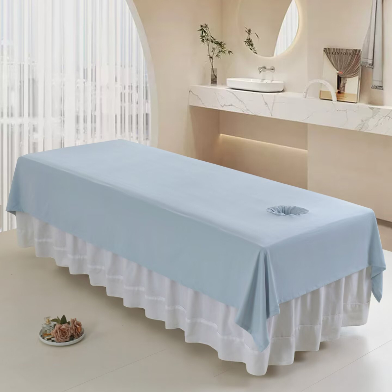 Set cuverturi pentru salon de înfrumusețare, 3 piese, bumbac Yunrou, vopsire prin fire, vopsire reactiva, model uni