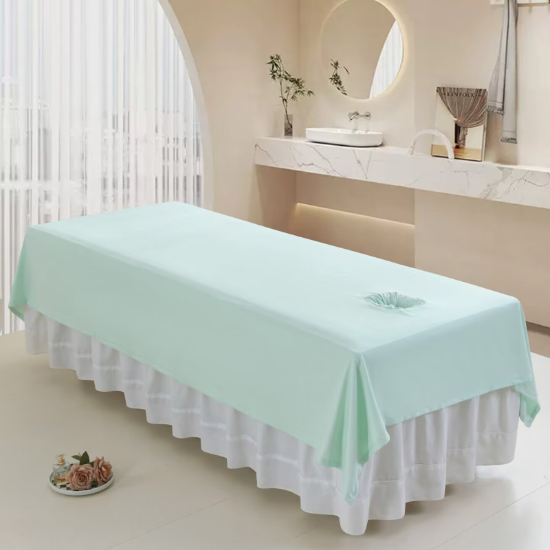 Set cuverturi pentru salon de înfrumusețare, 3 piese, bumbac Yunrou, vopsire prin fire, vopsire reactiva, model uni