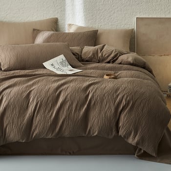 Komplet posteljine od 100% pamuka s jacquard uzorkom, četiri dijela, reaktivno bojanje, pamuk pran na vodi, gustoća tkanine 133x72, vlakna 40s