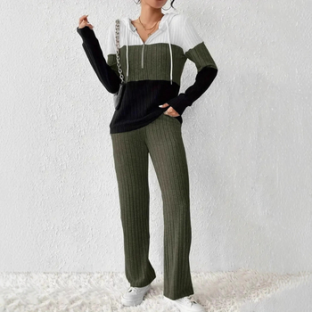 Pantalonski set s dugim rukavima, poliester 95%+, bez glačanja, jesen 2024, japansko-korejski ležerni stil