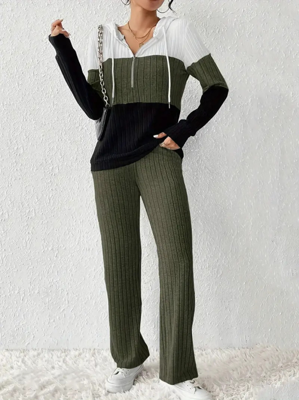 Pantalonski set s dugim rukavima, poliester 95%+, bez glačanja, jesen 2024, japansko-korejski ležerni stil