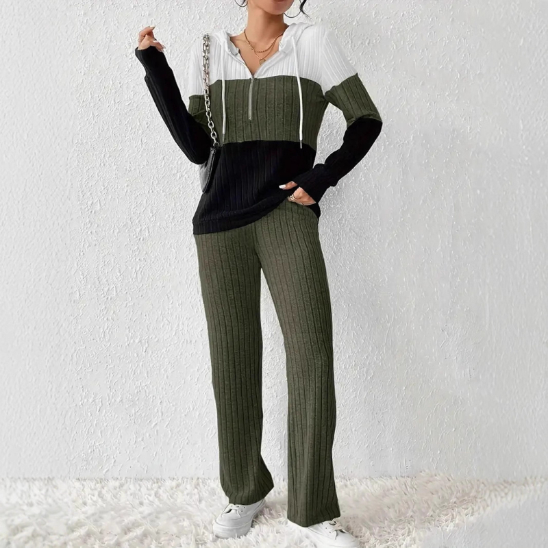 Pantalonski set s dugim rukavima, poliester 95%+, bez glačanja, jesen 2024, japansko-korejski ležerni stil
