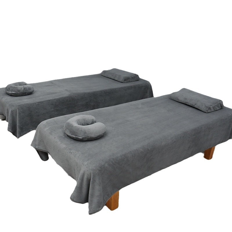 Cearșaf de masaj pentru spa cu deschidere pentru față – fleece de bebe, țesătură Twill, model solid, vopsire reactivă, stil modern minimalist