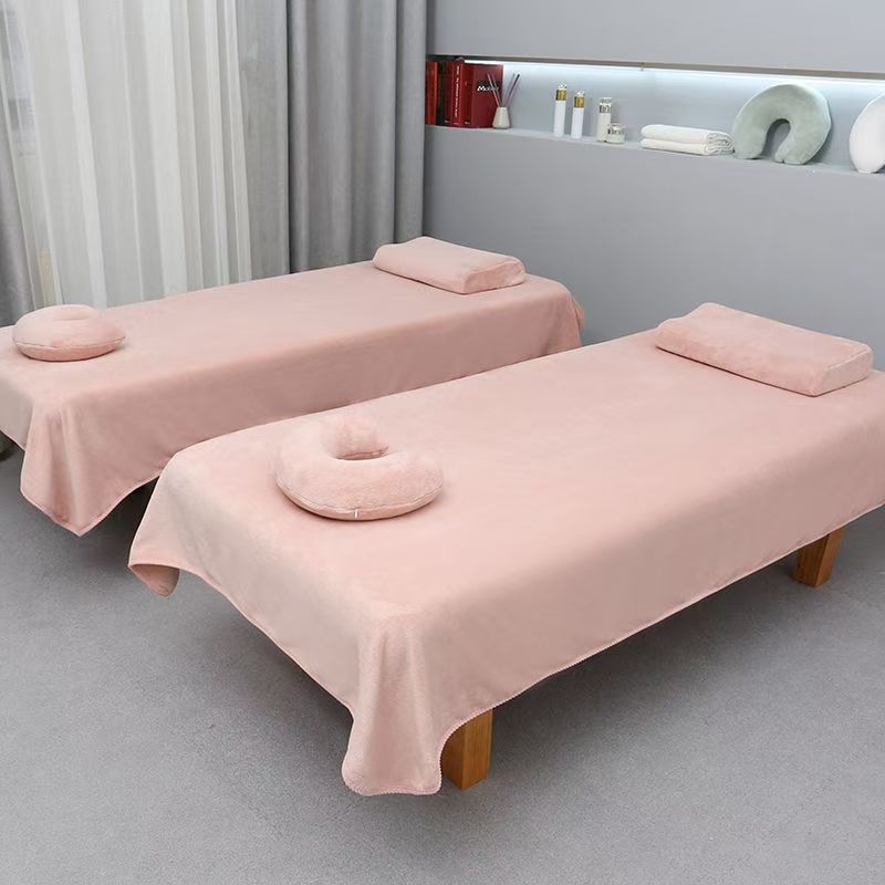 Cearșaf de masaj pentru spa cu deschidere pentru față – fleece de bebe, țesătură Twill, model solid, vopsire reactivă, stil modern minimalist