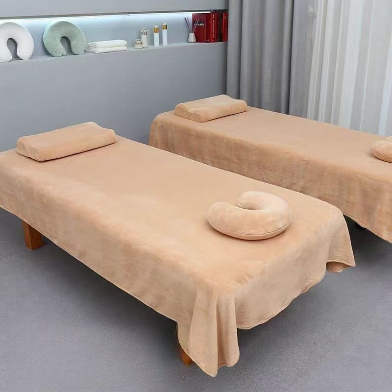 Cearșaf de masaj pentru spa cu deschidere pentru față – fleece de bebe, țesătură Twill, model solid, vopsire reactivă, stil modern minimalist