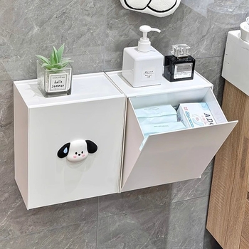 Stienā montējama higiēnas spilventiņu uzglabāšanas kastīte, ūdensnecaurlaidīga, bez urbšanas, vannas istabai