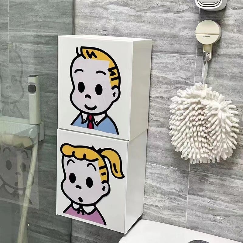 Stienā montējama higiēnas spilventiņu uzglabāšanas kastīte, ūdensnecaurlaidīga, bez urbšanas, vannas istabai