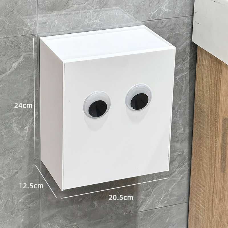 Stienā montējama higiēnas spilventiņu uzglabāšanas kastīte, ūdensnecaurlaidīga, bez urbšanas, vannas istabai