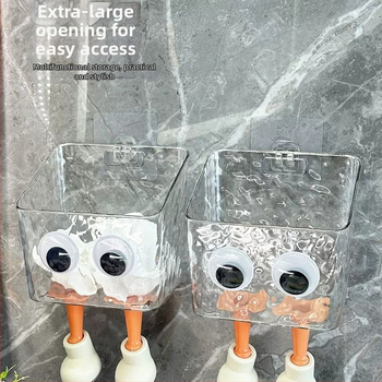 Sienas stiprināms vannasistabas uzglabāšanas kastīte – plastmasas organizētājs ar karikatūras rakstu, modelis 999999