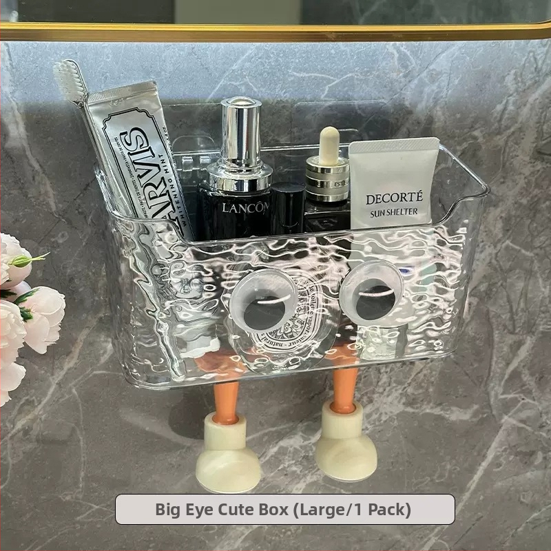 Sienas stiprināms vannasistabas uzglabāšanas kastīte – plastmasas organizētājs ar karikatūras rakstu, modelis 999999