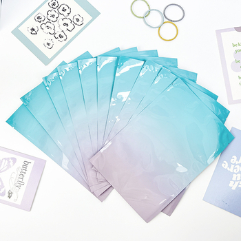 Savarankiškai užsidaranti pakuotės kišenė su plokščia kišene; medžiaga OPP+PET+CPP; kilmė Yiwu, Kinija; prekinis ženklas New Look