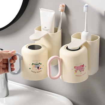 Fali fogkefetartó pohárral, fúrás nélkül, műanyagból