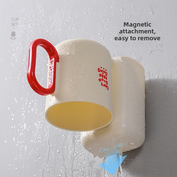 Fali fogkefetartó pohárral, fúrás nélkül, műanyagból