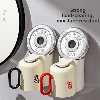 Fali fogkefetartó pohárral, fúrás nélkül, műanyagból