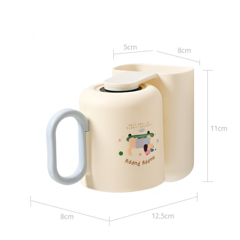 Fali fogkefetartó pohárral, fúrás nélkül, műanyagból