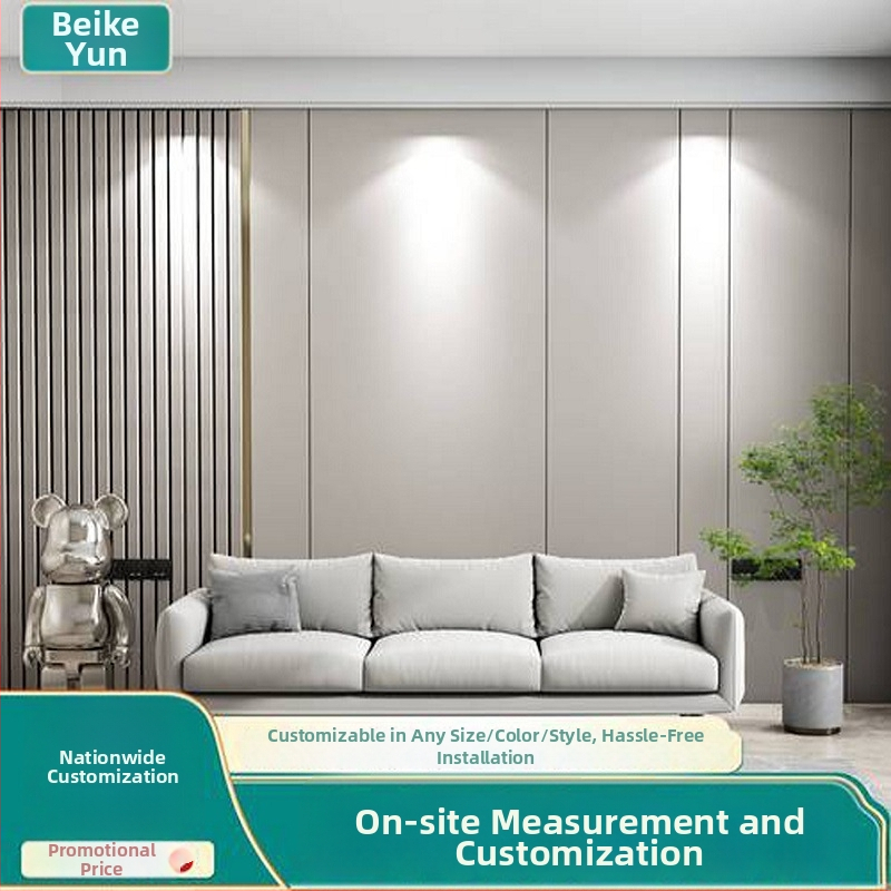 Panou de fundal moale pentru perete — pentru living și dormitor, PVC, stil simplu și modern, model monocrom, personalizare disponibilă