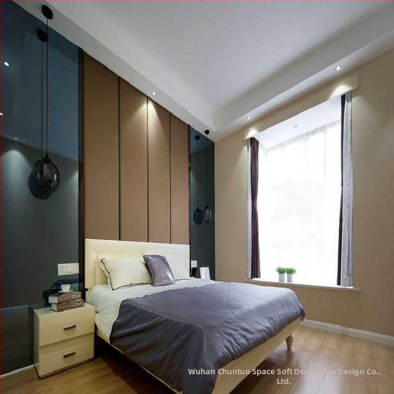 Panou de fundal moale pentru perete — pentru living și dormitor, PVC, stil simplu și modern, model monocrom, personalizare disponibilă