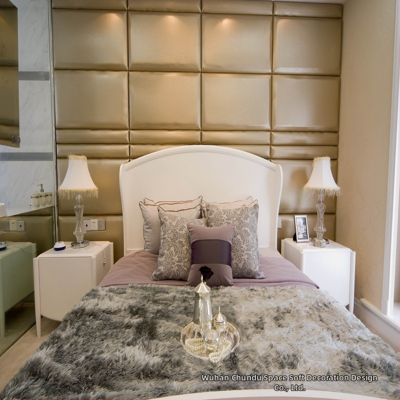 Panou de fundal moale pentru perete — pentru living și dormitor, PVC, stil simplu și modern, model monocrom, personalizare disponibilă