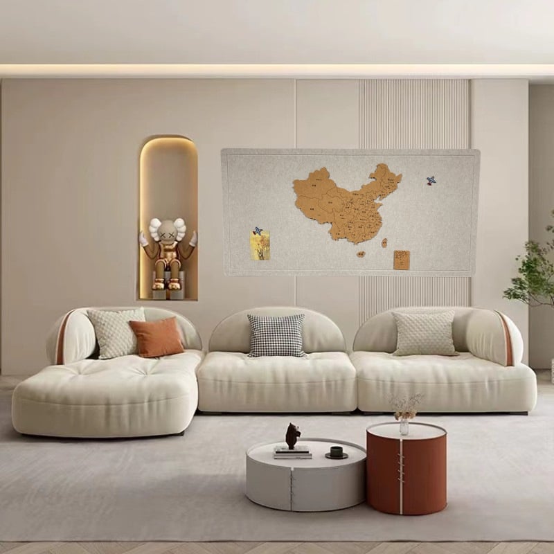 Стенен стикер – полиестерна карта с отпечатъци от пътувания, самозалепващ фотобанер за дневна, коридор и детска стая, огнеупорен