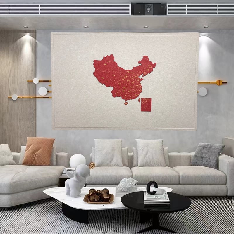 Стенен стикер – полиестерна карта с отпечатъци от пътувания, самозалепващ фотобанер за дневна, коридор и детска стая, огнеупорен