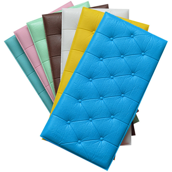 Водоустойчива стенна стикер панел за хол, самозалепващ тапициран панел от полипропиленово влакно, PE съдържание 40%, модел 60682085, 1 брой