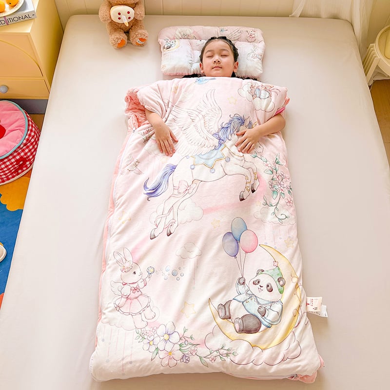 Laste velvetist magamiskott, kiudude täidis, sünteetiline kangas, kaal 1.6-2 kg