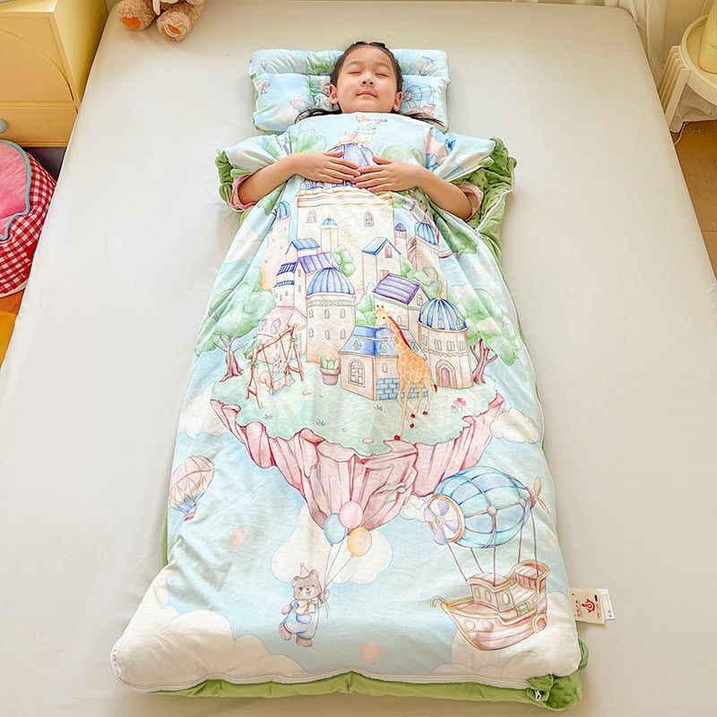 Laste velvetist magamiskott, kiudude täidis, sünteetiline kangas, kaal 1.6-2 kg