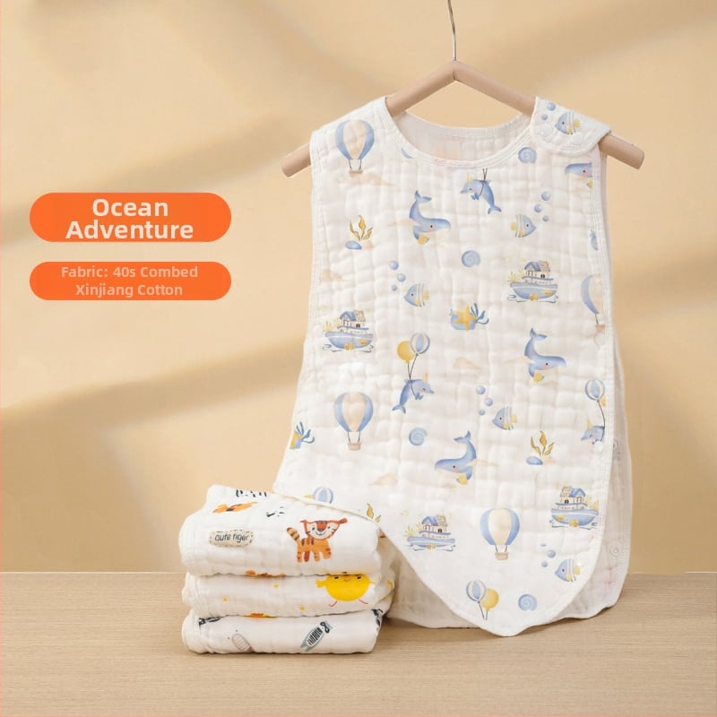 Belchiro Beebi magamiskott 100% puuvillast musliinist, käisteta, karikatuuristiil, tüüp: magamiskott / anti-kick tekk