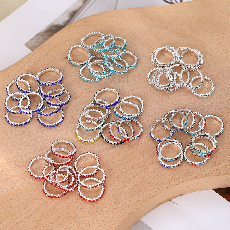 Geometriski pirkstu gredzeni no sakausējuma ar mākslīgiem akmeņiem — 10 gab. komplekts