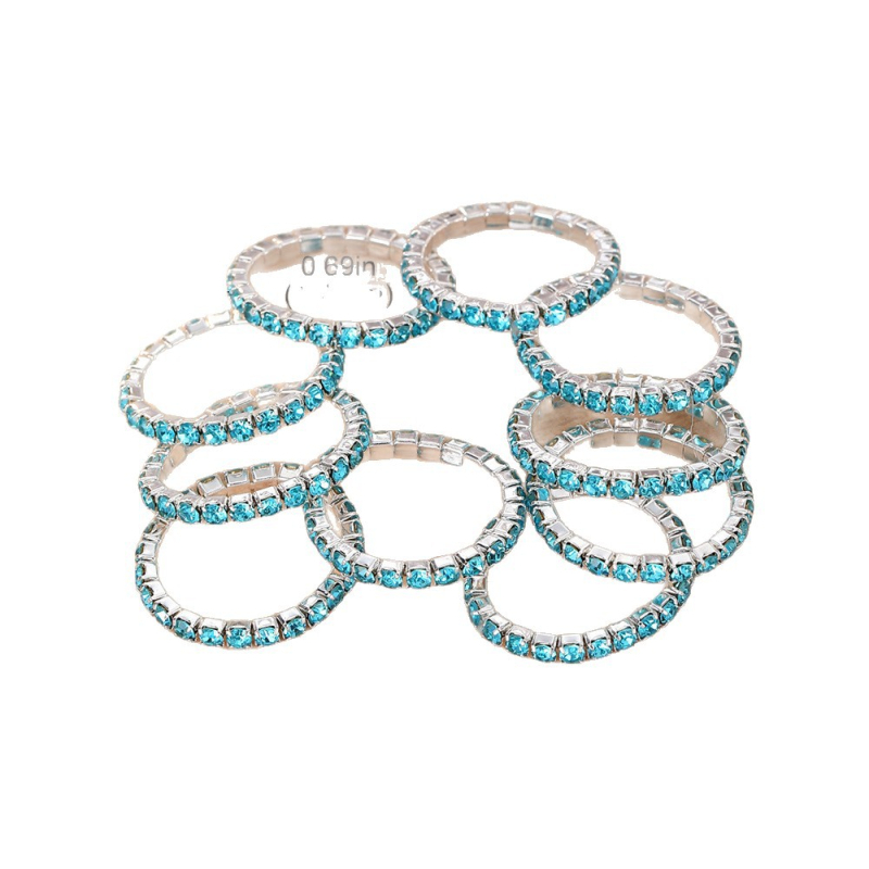 Geometriski pirkstu gredzeni no sakausējuma ar mākslīgiem akmeņiem — 10 gab. komplekts