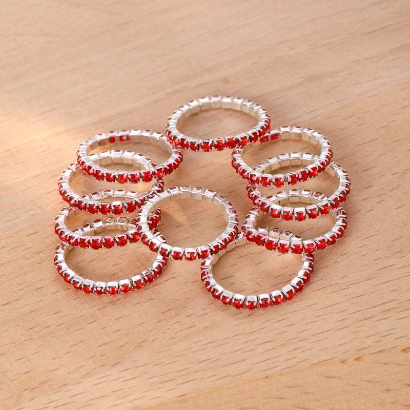 Geometriski pirkstu gredzeni no sakausējuma ar mākslīgiem akmeņiem — 10 gab. komplekts