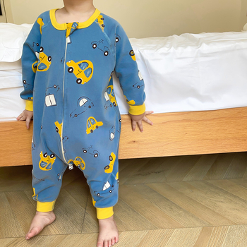 Spavaći vaku za bebe i djecu s dizajnom podijeljenih nogu, 95% pamuk, podstava i punilo od pamuka, cartoon uzorak, rukav, za uzrast 1–3 godine, zima–proljeće–jesen