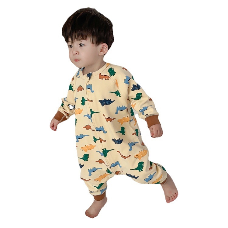 Spavaći vaku za bebe i djecu s dizajnom podijeljenih nogu, 95% pamuk, podstava i punilo od pamuka, cartoon uzorak, rukav, za uzrast 1–3 godine, zima–proljeće–jesen