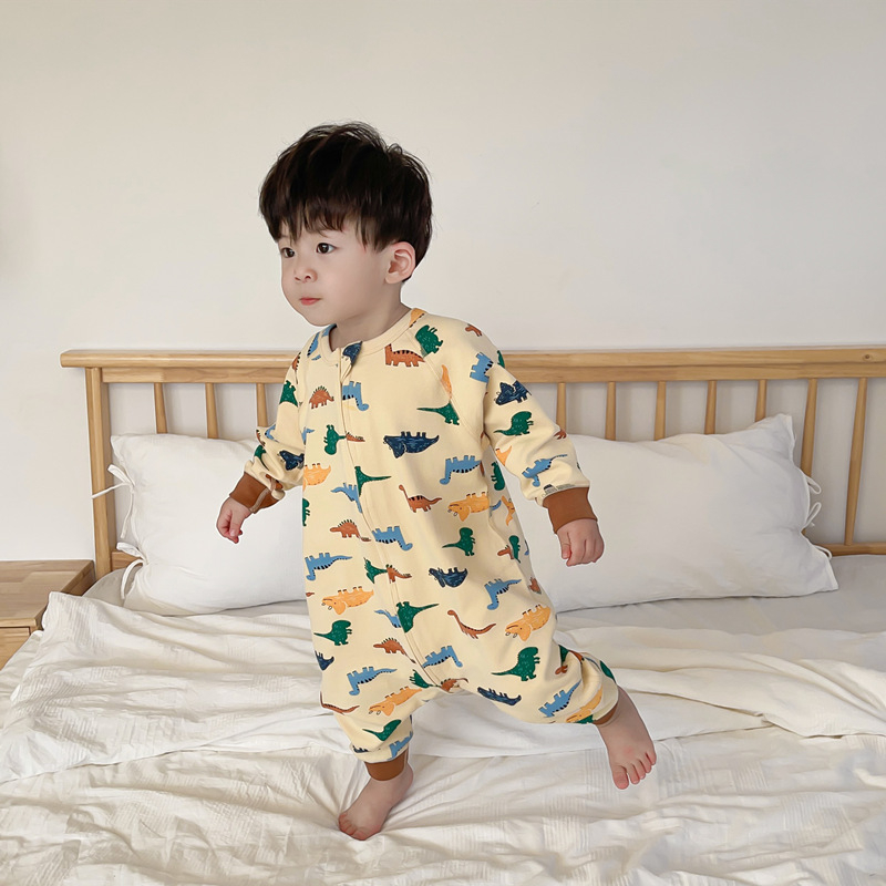 Spavaći vaku za bebe i djecu s dizajnom podijeljenih nogu, 95% pamuk, podstava i punilo od pamuka, cartoon uzorak, rukav, za uzrast 1–3 godine, zima–proljeće–jesen