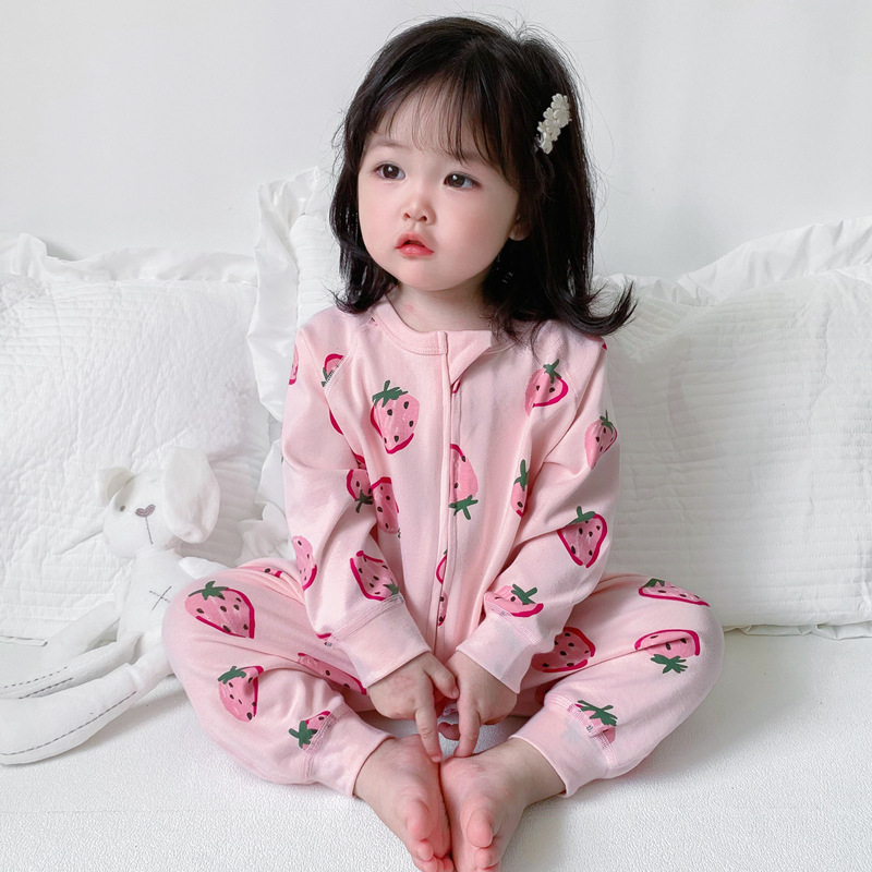 Spavaći vaku za bebe i djecu s dizajnom podijeljenih nogu, 95% pamuk, podstava i punilo od pamuka, cartoon uzorak, rukav, za uzrast 1–3 godine, zima–proljeće–jesen