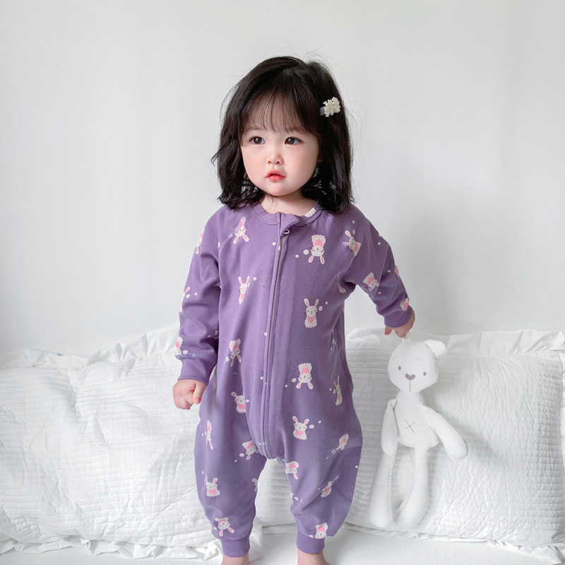 Spavaći vaku za bebe i djecu s dizajnom podijeljenih nogu, 95% pamuk, podstava i punilo od pamuka, cartoon uzorak, rukav, za uzrast 1–3 godine, zima–proljeće–jesen