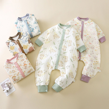 Spavaća vreća za djecu 1-3 godine, jesen-zima, srednje debeli pamuk materijal s poliester punjenjem, podstava 100% pamuk, kartunski uzorak, dizajn sa odvojenim nogama