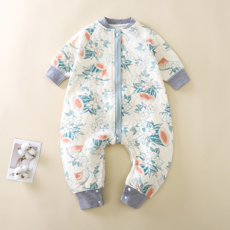 Spavaća vreća za djecu 1-3 godine, jesen-zima, srednje debeli pamuk materijal s poliester punjenjem, podstava 100% pamuk, kartunski uzorak, dizajn sa odvojenim nogama