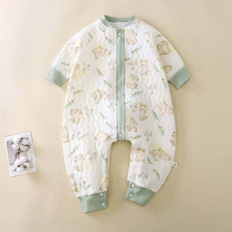 Spavaća vreća za djecu 1-3 godine, jesen-zima, srednje debeli pamuk materijal s poliester punjenjem, podstava 100% pamuk, kartunski uzorak, dizajn sa odvojenim nogama