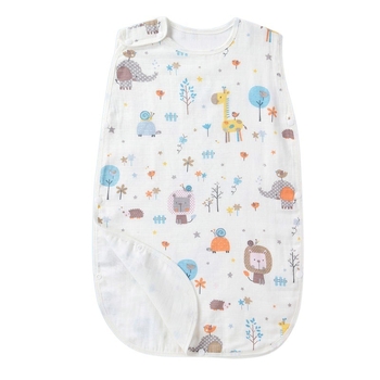 Dječji spavaći vreća, tanak ljetni pamuk gazu, prozračna s podstavom od čistog pamuka i punilom od pamuka, izvezen uzorak