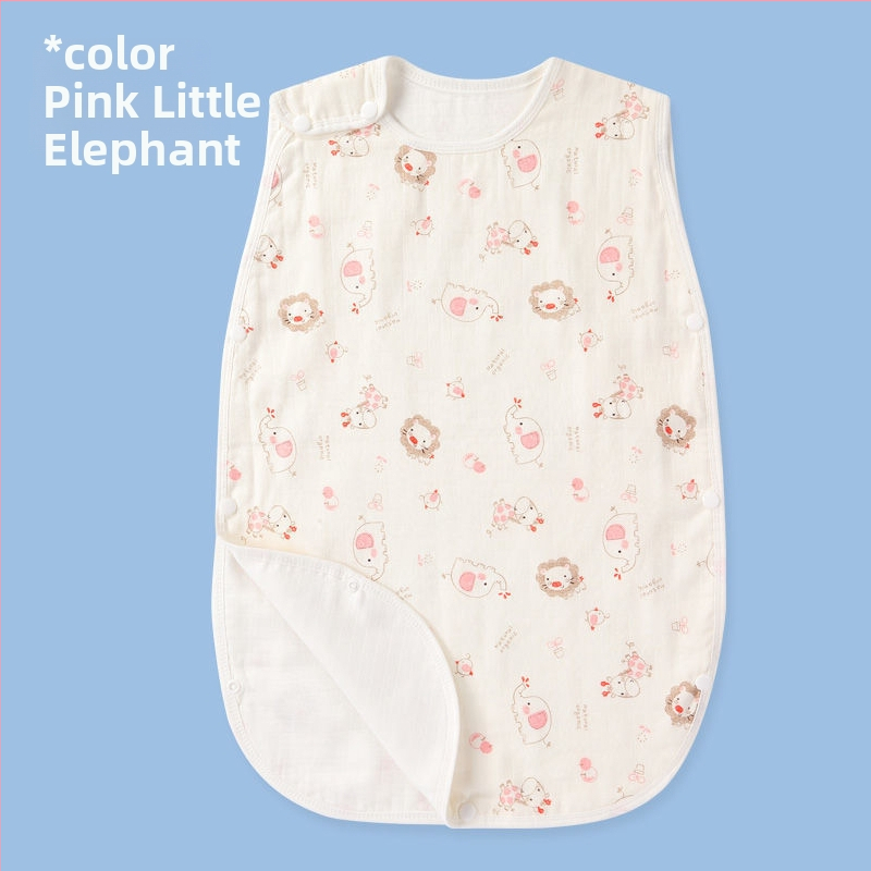 Dječji spavaći vreća, tanak ljetni pamuk gazu, prozračna s podstavom od čistog pamuka i punilom od pamuka, izvezen uzorak