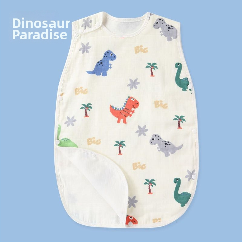 Dječji spavaći vreća, tanak ljetni pamuk gazu, prozračna s podstavom od čistog pamuka i punilom od pamuka, izvezen uzorak