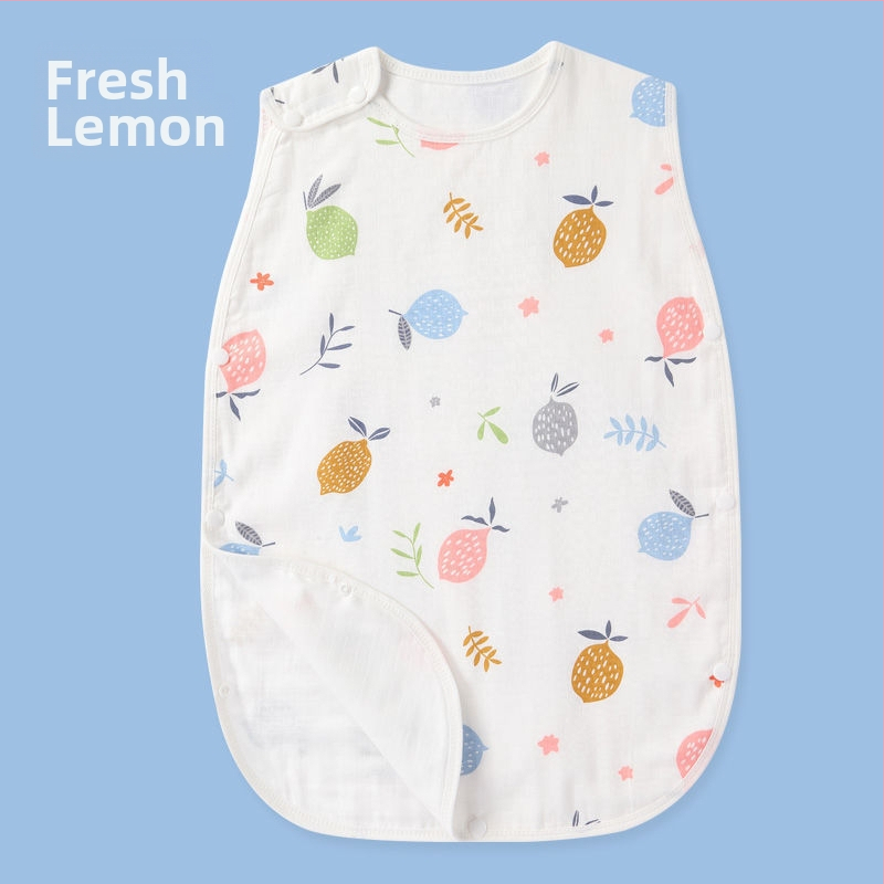 Dječji spavaći vreća, tanak ljetni pamuk gazu, prozračna s podstavom od čistog pamuka i punilom od pamuka, izvezen uzorak