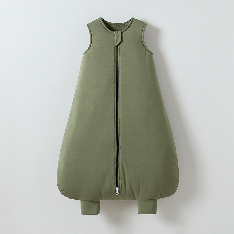 Spavaća vreća za bebe od bambusovih vlakana, debela za jesen i zimu, sve-u-jedan noćni komad za novorođenčad (0–1 godina) — stil prsluka, podstava 95% pamuk, punilo pamuk, zatvarač najlon