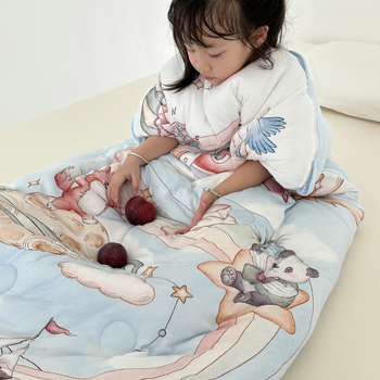 Dianmani laste magamiskott trikotatud puuvillakattega, 2–2,5 kg kaal, kiudtäidis, multikas stiilis