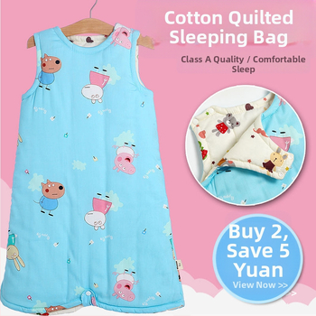 Beebi magamiskott 100% puuvillast, ilma varrukateta, sügisel-talvel kasutamiseks, unisex, anti-kick tekk