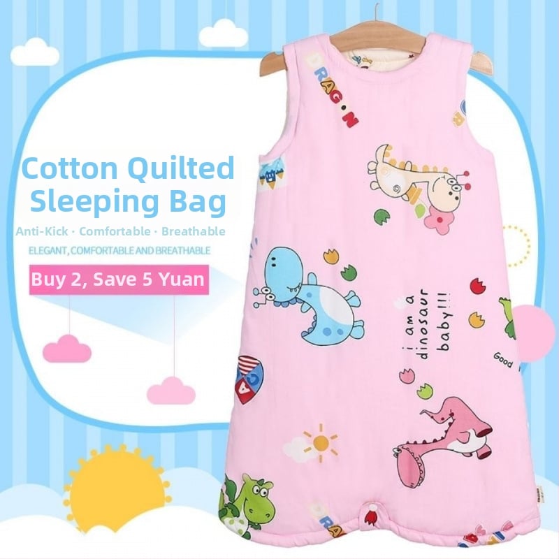 Beebi magamiskott 100% puuvillast, ilma varrukateta, sügisel-talvel kasutamiseks, unisex, anti-kick tekk