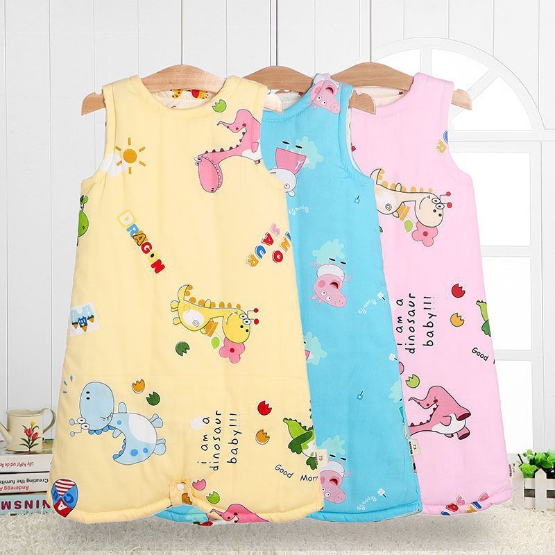 Beebi magamiskott 100% puuvillast, ilma varrukateta, sügisel-talvel kasutamiseks, unisex, anti-kick tekk